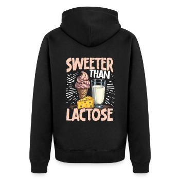 Lactose tolerant Milk lovers Cheese lovers - Unisex Premium Organic Zip Hoodie - black - Back - Nico (187cm)