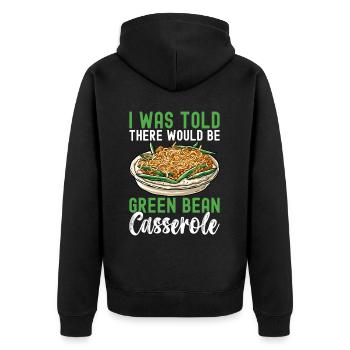 Casserole de haricots verts - Veste à capuche bio Premium Unisexe - noir - Dos - Nico (187cm)