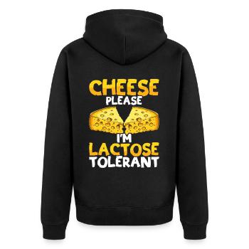 Lactose tolerant Milk lovers Cheese lovers - Unisex Premium Organic Zip Hoodie - black - Back - Nico (187cm)