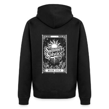 Mystique Boho Soleil Floral Solstice d’été Tarot Car - Veste à capuche bio Premium Unisexe - noir - Dos - Nico (187cm)