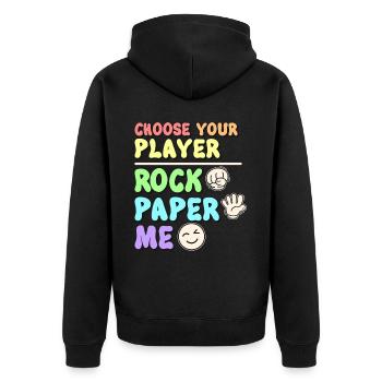 Sarcastique Rock Papier Humour Mois de la fierté LGBTQ - Veste à capuche bio Premium Unisexe - noir - Dos - Nico (187cm)