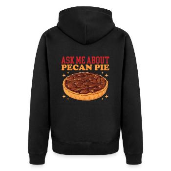 Pecan Pie Pekannusskuchen Geschenk - Unisex Premium Bio Zip Hoodie - Schwarz - Hinten - Nico (187cm)