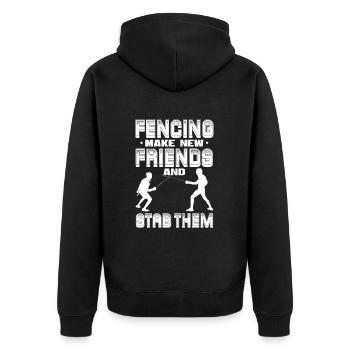 Escrime Épée Sabre Épée Épée Escrime Cadeau - Veste à capuche bio Premium Unisexe - noir - Dos - Nico (187cm)