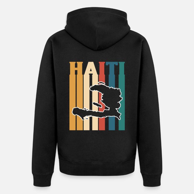 Vacances Haïti Caraïbes - Veste à capuche bio Premium Unisexe - noir