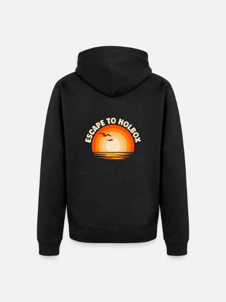 Ich fliehe nach Holbox - Unisex Premium Bio Zip Hoodie - Schwarz