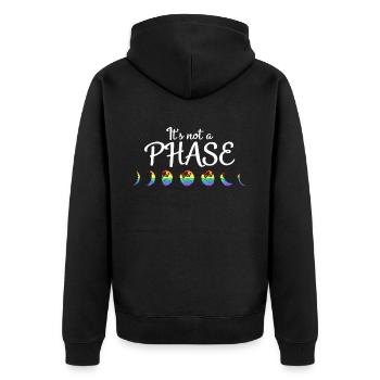 LGBTQIA+ Lesben, Schwule, Gleichberechtigung - Unisex Premium Bio Zip Hoodie - Schwarz - Hinten - Nico (187cm)