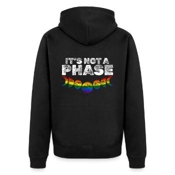 LGBTQIA+ Lesben, Schwule, Gleichberechtigung - Unisex Premium Bio Zip Hoodie - Schwarz - Hinten - Nico (187cm)