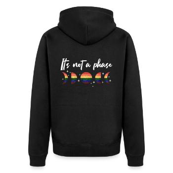 LGBTQIA+ Lesben, Schwule, Gleichberechtigung - Unisex Premium Bio Zip Hoodie - Schwarz - Hinten - Nico (187cm)