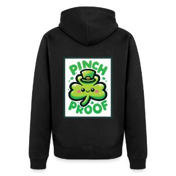 Shamrock Pinch Proof St. Patrick's Day Fun - Unisex Premium Organic Zip Hoodie - black - Back - Nico (187cm)