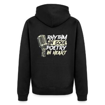 Poésie Slam Comptine Slam Poésie Poète Poète - Veste à capuche bio Premium Unisexe - noir - Dos - Nico (187cm)