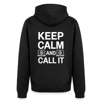 Administrator Support Nerd Computer Tech - Unisex Premium Bio Zip Hoodie - Schwarz - Hinten - Nico (187cm)