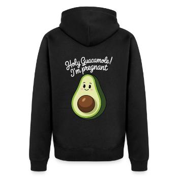 Avocado Maternity - Unisex Premium Organic Zip Hoodie - black - Back - Nico (187cm)