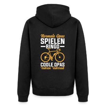 Grand-père Bike Lover Grand-père Bike Pops - Veste à capuche bio Premium Unisexe - noir - Dos - Nico (187cm)