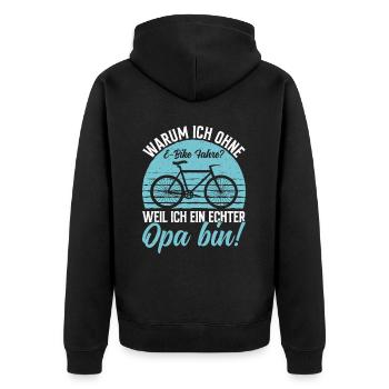 Grand-père Bike Lover Grand-père Bike Pops - Veste à capuche bio Premium Unisexe - noir - Dos - Nico (187cm)