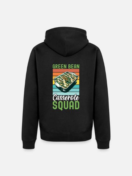 Green Bean Casserole - Unisex Premium Organic Zip Hoodie - black