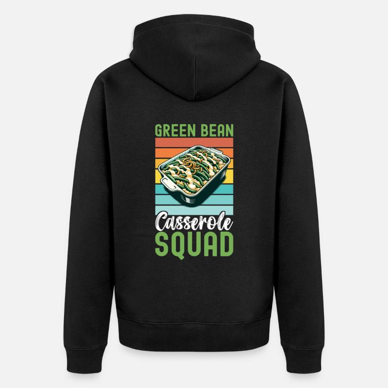 Casserole de haricots verts - Veste à capuche bio Premium Unisexe - noir