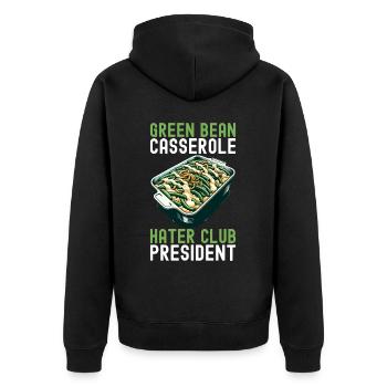Casserole de haricots verts - Veste à capuche bio Premium Unisexe - noir - Dos - Nico (187cm)