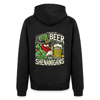 S’amuser à la Saint-Patrick avec de la bière et des manigances - Veste à capuche bio Premium Unisexe - noir - Dos - Nico (187cm)