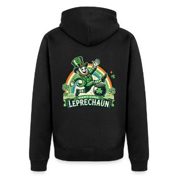 St. Patrick's Day Part-Time Leprechaun - Unisex Premium Organic Zip Hoodie - black - Back - Nico (187cm)