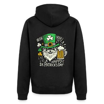Bonne célébration de la Saint-Patrick avec les Irlandais - Veste à capuche bio Premium Unisexe - noir - Dos - Nico (187cm)
