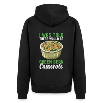 Casserole de haricots verts - Veste à capuche bio Premium Unisexe - noir - Dos - Nico (187cm)