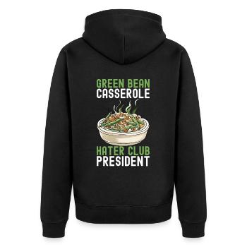 Casserole de haricots verts - Veste à capuche bio Premium Unisexe - noir - Dos - Nico (187cm)