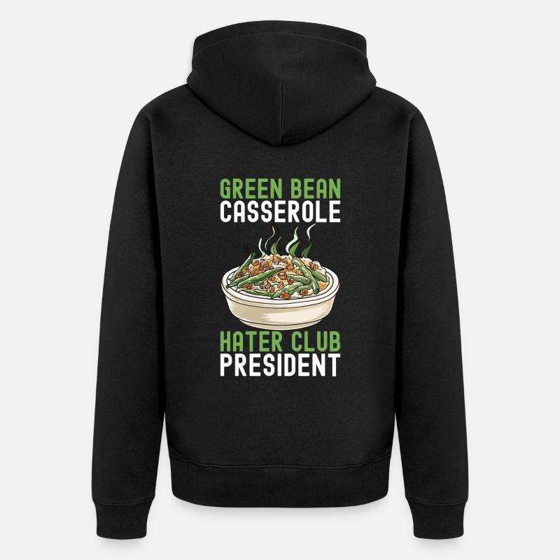 Casserole de haricots verts - Veste à capuche bio Premium Unisexe - noir