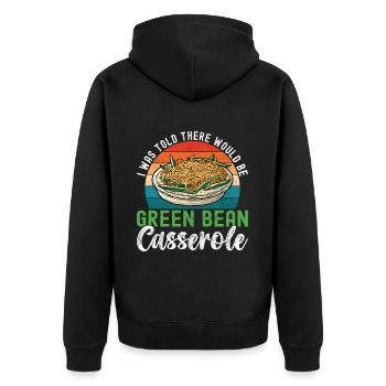 Casserole de haricots verts - Veste à capuche bio Premium Unisexe - noir - Dos - Nico (187cm)