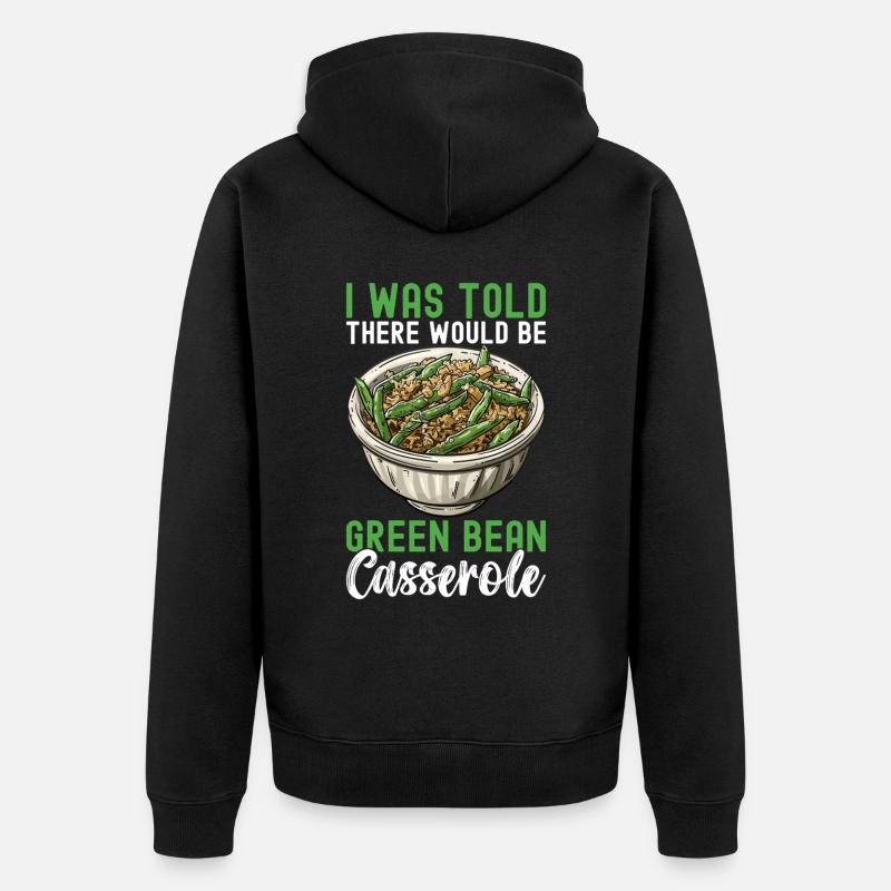 Casserole de haricots verts - Veste à capuche bio Premium Unisexe - noir
