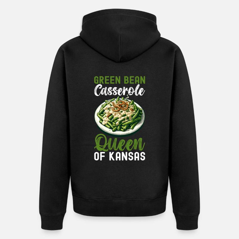 Casserole de haricots verts - Veste à capuche bio Premium Unisexe - noir