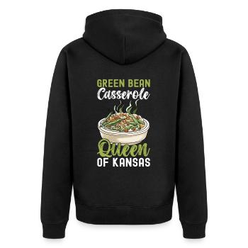 Casserole de haricots verts - Veste à capuche bio Premium Unisexe - noir - Dos - Nico (187cm)