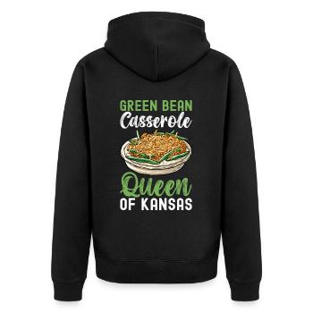 Casserole de haricots verts - Veste à capuche bio Premium Unisexe - noir - Dos - Nico (187cm)