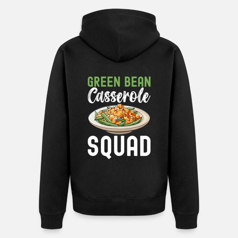 Casserole de haricots verts - Veste à capuche bio Premium Unisexe - noir