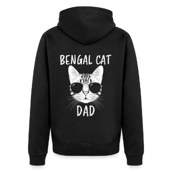 Bengalkatze Spruch Lustiges Bengalkatzen Geschenk - Unisex Premium Bio Zip Hoodie - Schwarz - Hinten - Nico (187cm)