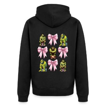 Coquettish Bow Ogre Monster Halloween Mom - Unisex Premium Organic Zip Hoodie - black - Back - Nico (187cm)