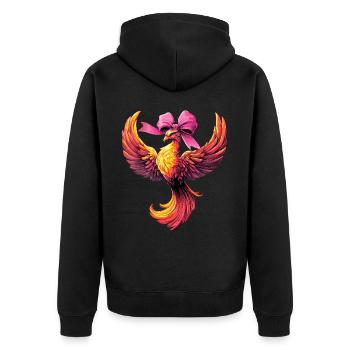 Kokette Bogen Phönix Mythischer Adler Altes - Unisex Premium Bio Zip Hoodie - Schwarz - Hinten - Nico (187cm)