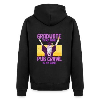 Tournée des bars Tournée des pubs - Veste à capuche bio Premium Unisexe - noir - Dos - Nico (187cm)