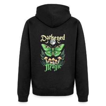Fairycore Fée Gothique Darkened Magic - Veste à capuche bio Premium Unisexe - noir - Dos - Nico (187cm)