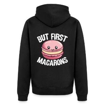 Macaron Baker Chef pâtissier Amateur de macarons - Veste à capuche bio Premium Unisexe - noir - Dos - Nico (187cm)
