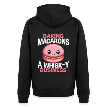 Macaron Bäcker Konditor Macaron-Liebhaber - Unisex Premium Bio Zip Hoodie - Schwarz - Hinten - Nico (187cm)