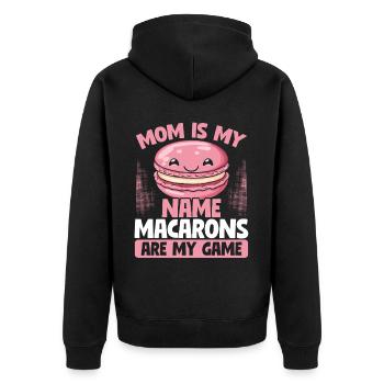 Macaron Bäcker Konditor Macaron-Liebhaber - Unisex Premium Bio Zip Hoodie - Schwarz - Hinten - Nico (187cm)