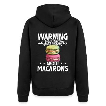 Macaron Bäcker Konditor Macaron-Liebhaber - Unisex Premium Bio Zip Hoodie - Schwarz - Hinten - Nico (187cm)