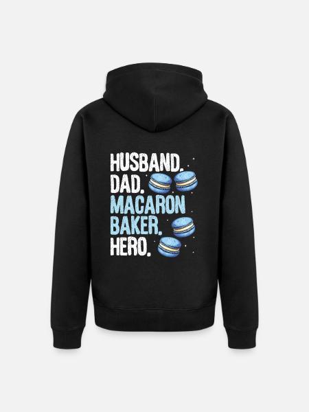 Macaron Bäcker Konditor Macaron-Liebhaber - Unisex Premium Bio Zip Hoodie - Schwarz
