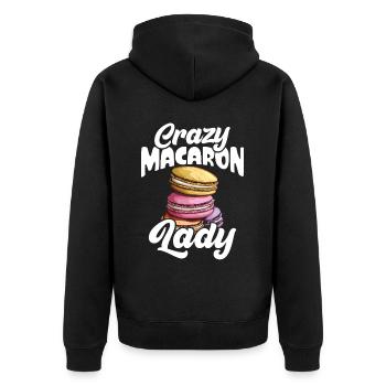 Macaron Baker Chef pâtissier Amateur de macarons - Veste à capuche bio Premium Unisexe - noir - Dos - Nico (187cm)