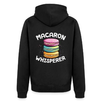 Macaron Baker Chef pâtissier Amateur de macarons - Veste à capuche bio Premium Unisexe - noir - Dos - Nico (187cm)