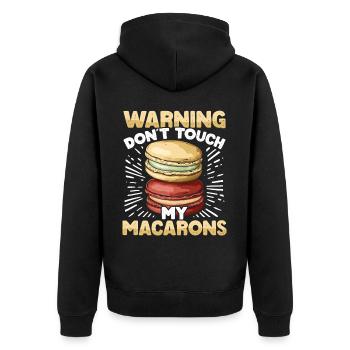 Macaron Baker Chef pâtissier Amateur de macarons - Veste à capuche bio Premium Unisexe - noir - Dos - Nico (187cm)