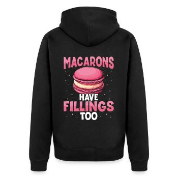 Macaron Baker Chef pâtissier Amateur de macarons - Veste à capuche bio Premium Unisexe - noir - Dos - Nico (187cm)