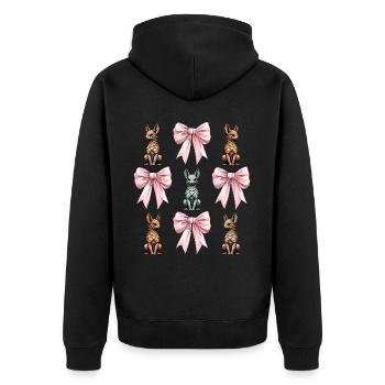 Coquette Bow El Chupacabra Kryptide Kryptozoologie - Unisex Premium Bio Zip Hoodie - Schwarz - Hinten - Nico (187cm)