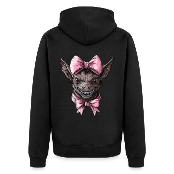 Coquette Bow El Chupacabra Kryptide Kryptozoologie - Unisex Premium Bio Zip Hoodie - Schwarz - Hinten - Nico (187cm)