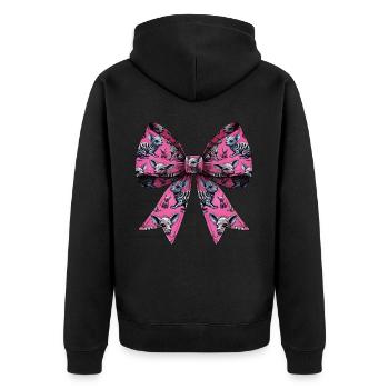 Coquette Bow El Chupacabra Kryptide Kryptozoologie - Unisex Premium Bio Zip Hoodie - Schwarz - Hinten - Nico (187cm)
